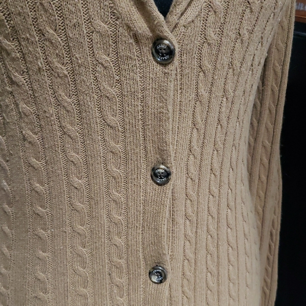 Chaps Button Front Wool Angora Blend Collared Cab… - image 2